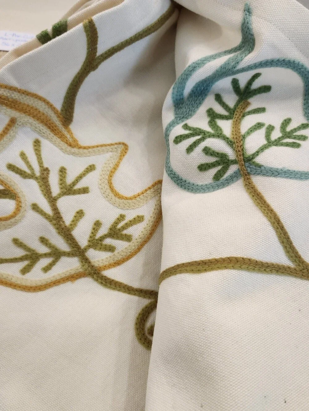 This Vintage Crewel Embroidery Table or Bed Cover.58 by 52